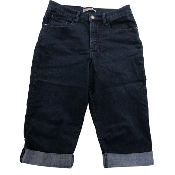 Lee Womens Capri Jeans Size 8 Medium Classic Fit High Rise Blue Denim Cuffed - Picture 1 of 12